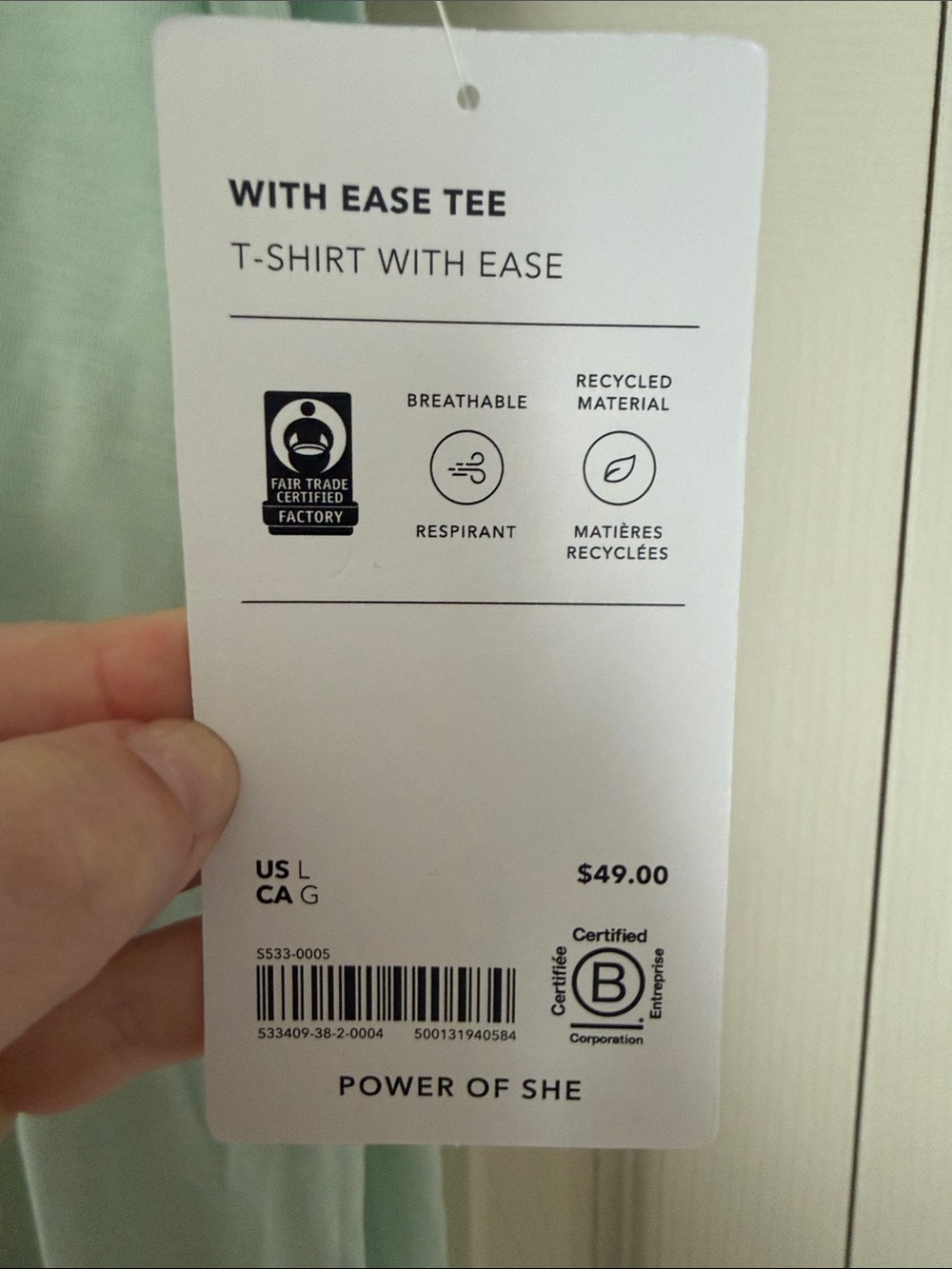 Athleta With Ease Tee in Pale Mint Green - Picture 2 of 4